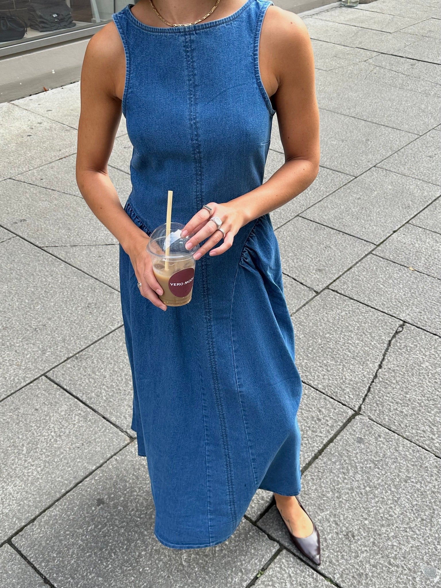 VMKIARA Long Dress - Medium Blue Denim